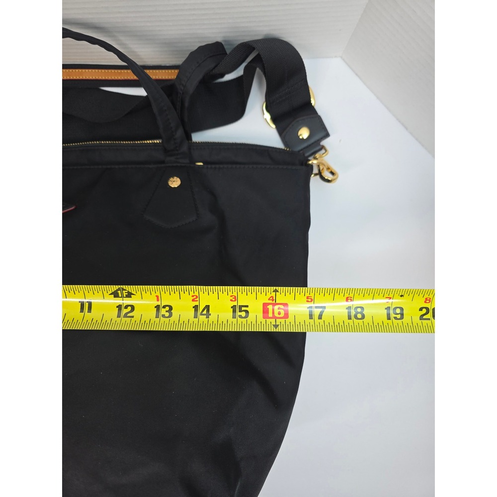 MZ Wallace Chelsea Tote Black Bedford Nylon Leather Trim Shoulder Bag Gold HW - Picture 10 of 11